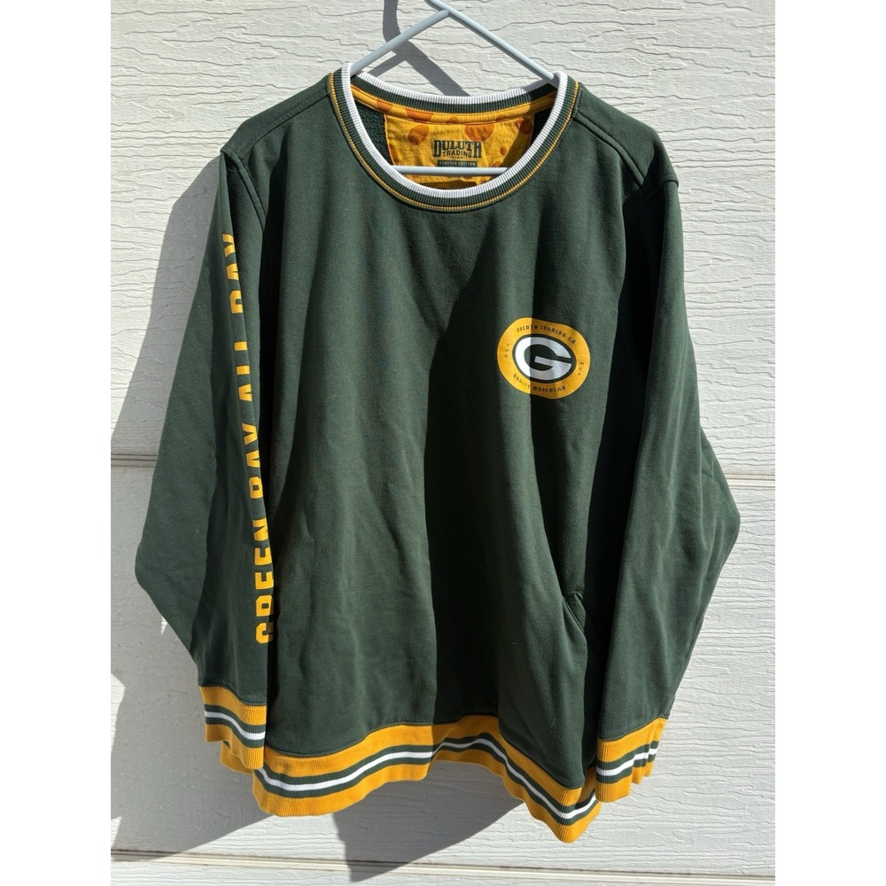 Duluth Trading Co. Men's 2XL NFL Green Bay Packers Sweatshirt Green Football